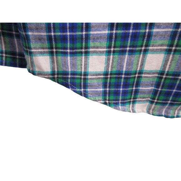 Chaps Brushed Flannel Blue Green Plaid Mens Lg Button Down NWT - Picture 14 of 16